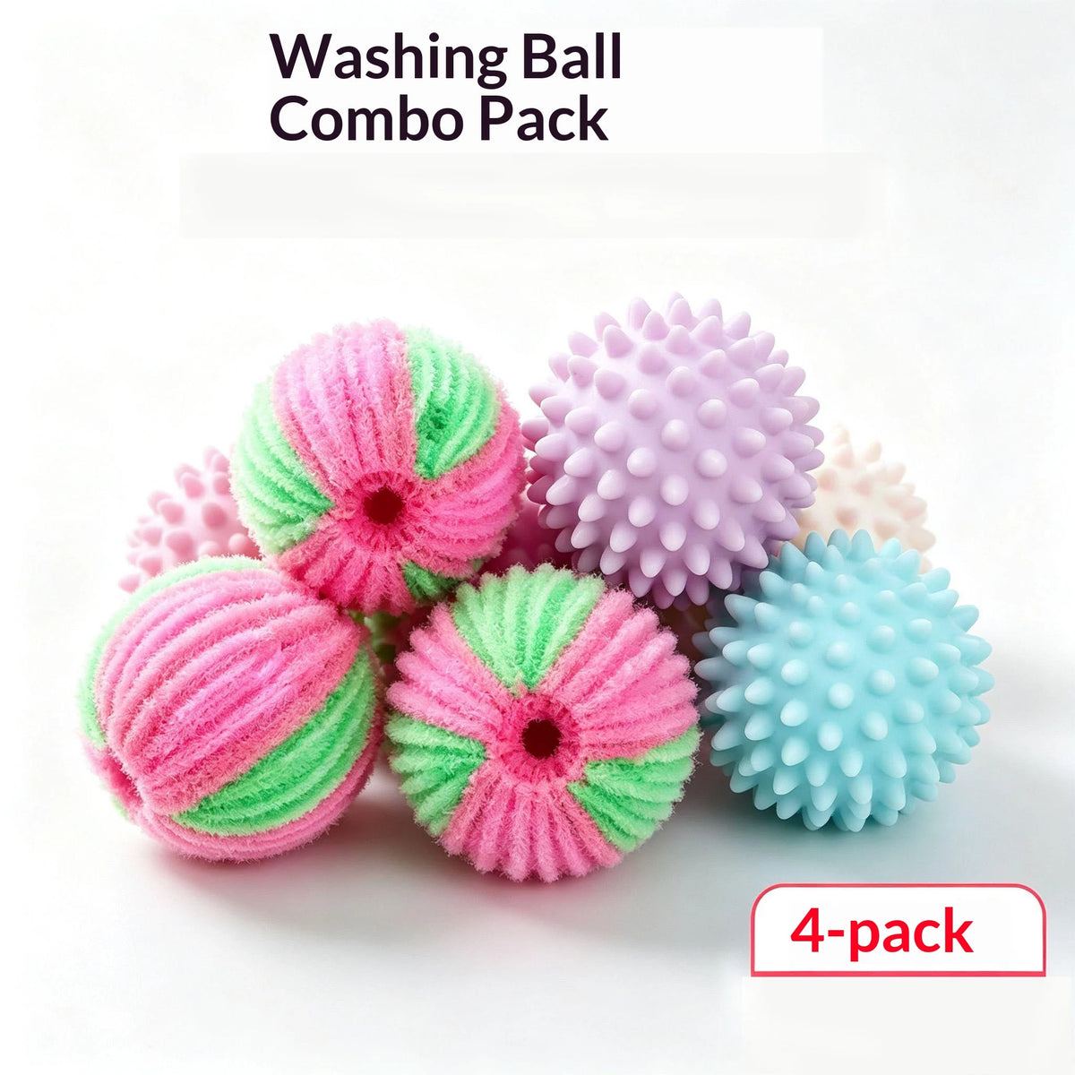 Reusable Laundry Balls Set – Hair Catcher & Anti-Tangle | 4-Pack