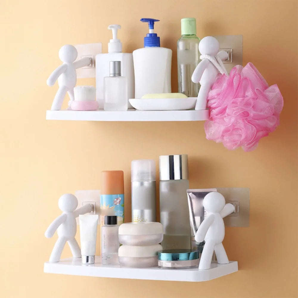 Wall Mounted Plastic Storage Shelf – Kitchen & Bathroom Rack