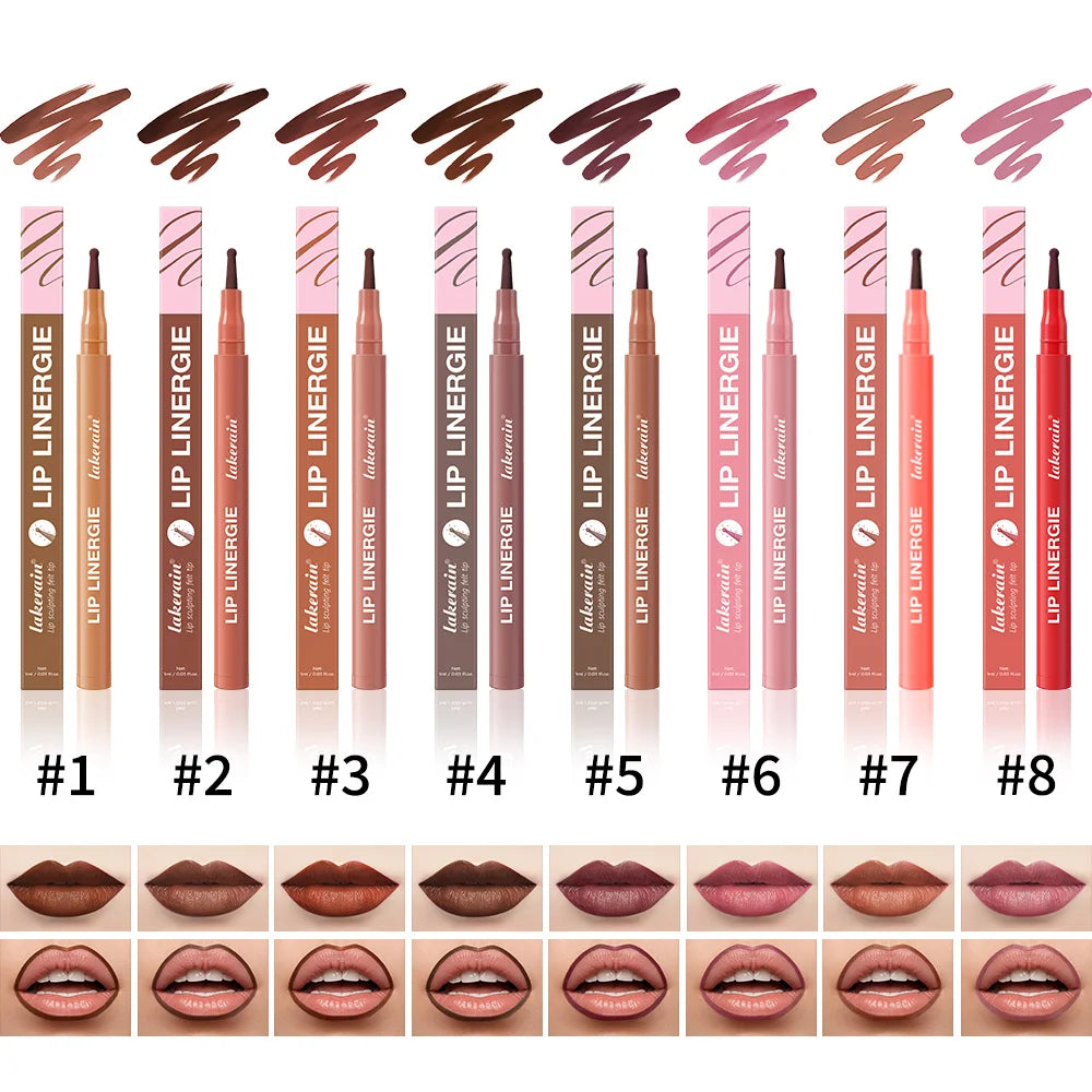 Waterproof Lip Liner Stain – 8 Colors, Long-Lasting No-Bleed