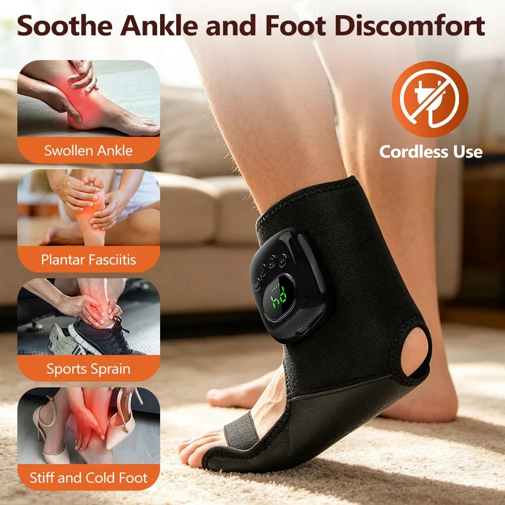 Hailicare Air Compression Ankle Massager with Dual Heat Pads