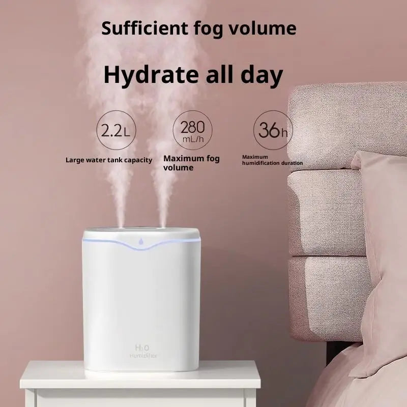 2.2L USB Dual Mist Humidifier & Essential Oil Diffuser