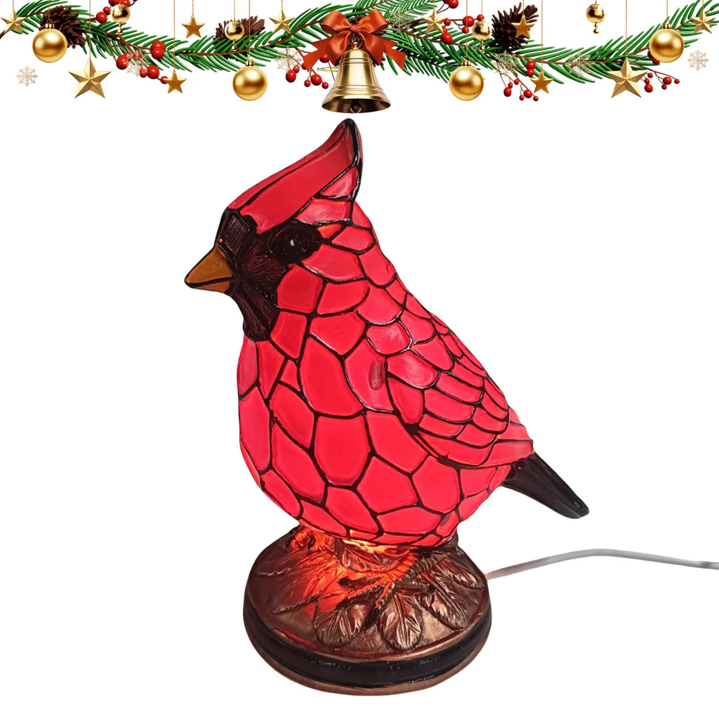 Red Cardinal Bird Table Lamp – Decorative Resin Night Light