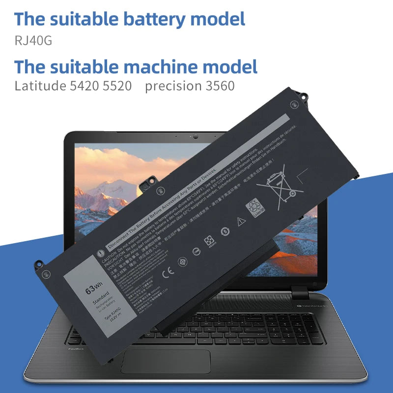 SUOZHAN 15.2V 63Wh RJ40G Battery – Dell Latitude 5420 5520