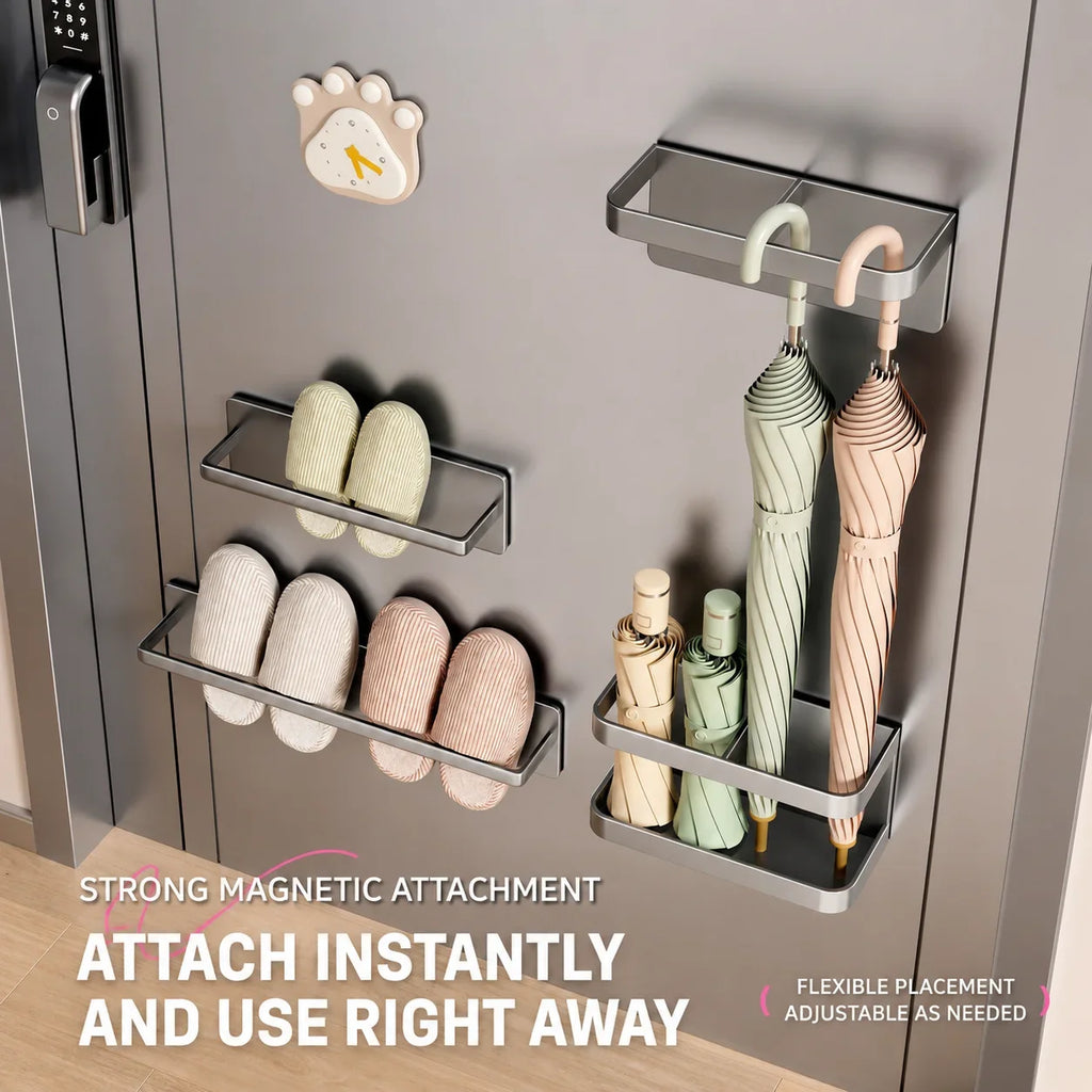 Magnetic Door Organizer Rack – 6 Hooks, No Drilling | VIBE
