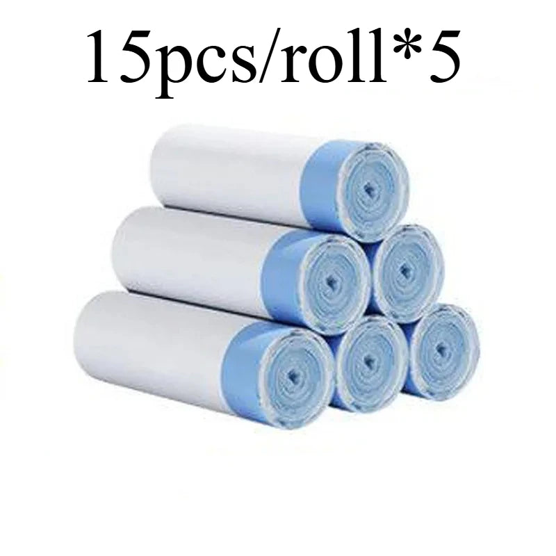 Thick Drawstring Trash Bags 8L Tear-Off Can Liners 50pcs