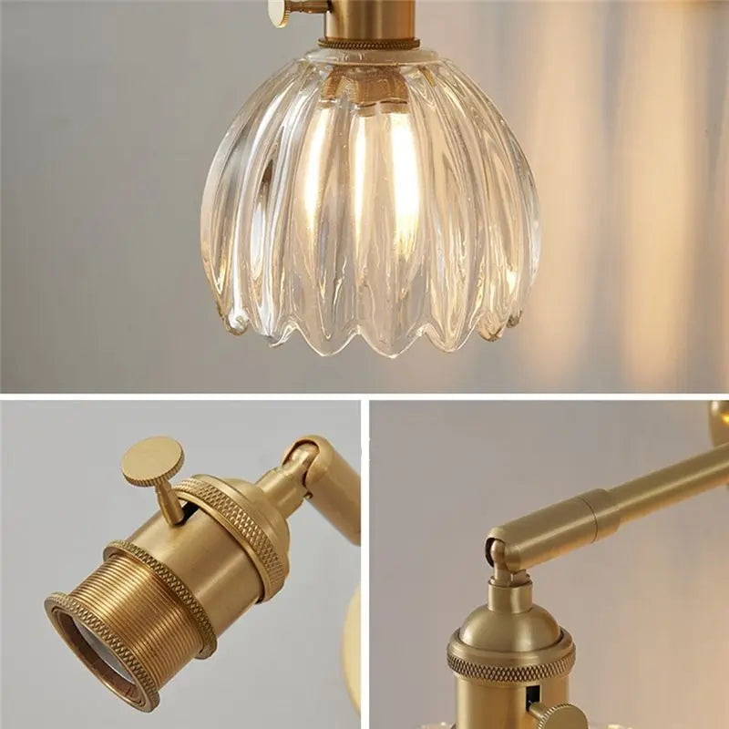 Vintage Amber Glass LED Wall Sconce Pull Chain Switch – VIBE
