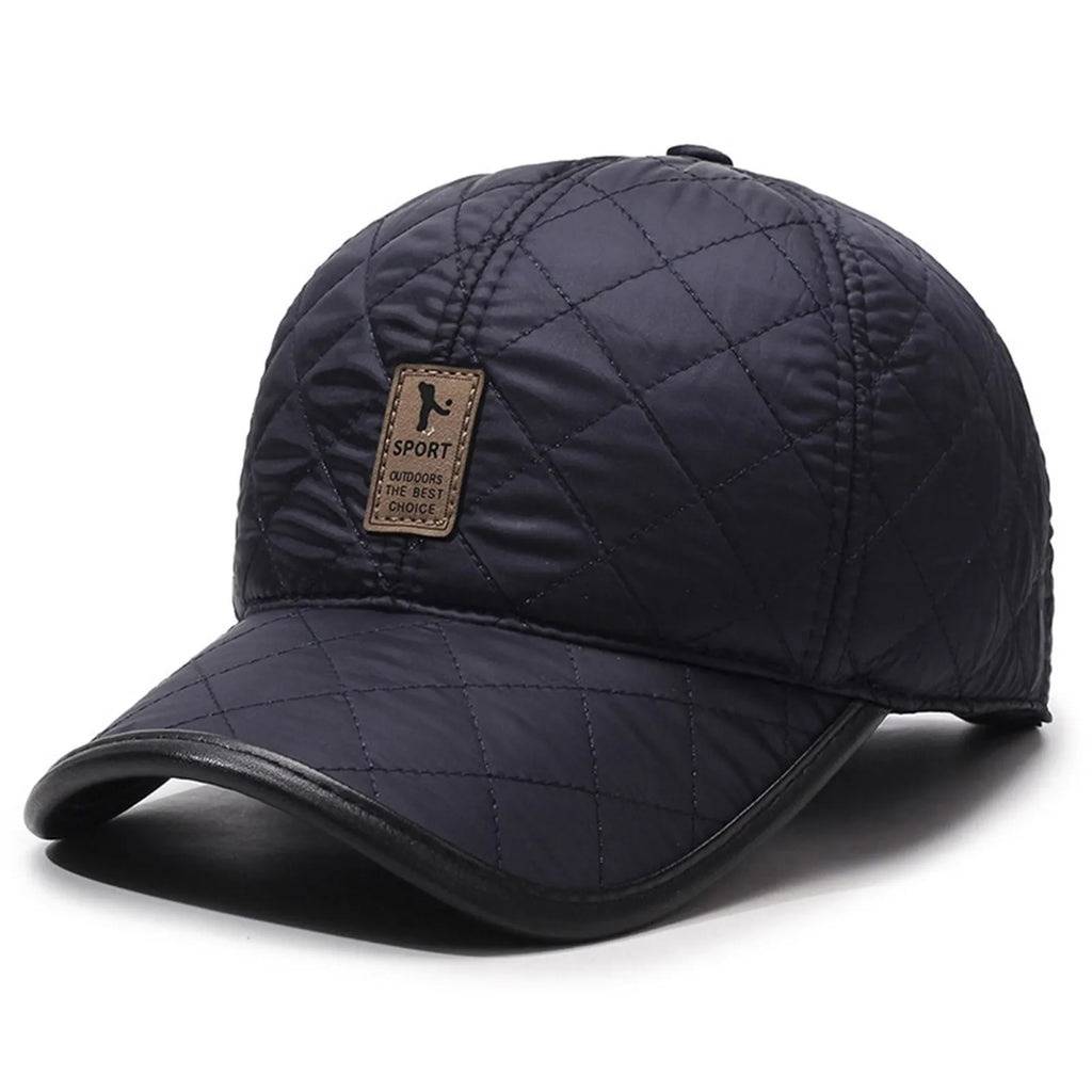 Wide Brim Winter Baseball Cap with Ear Protection – Unisex