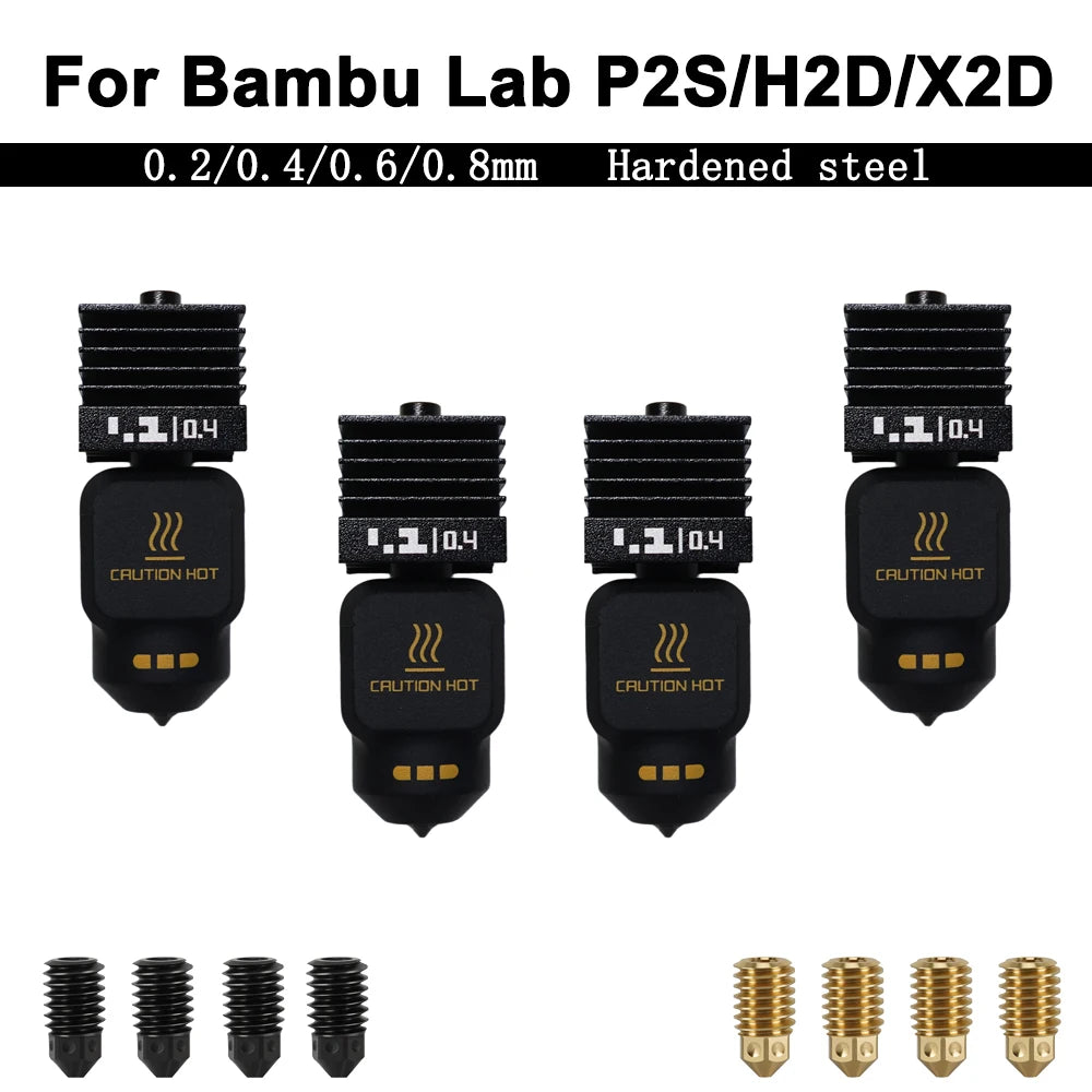 Sprouture Lab Hotend Kit Bambu Lab P2S H2D – Hardened Steel Nozzle