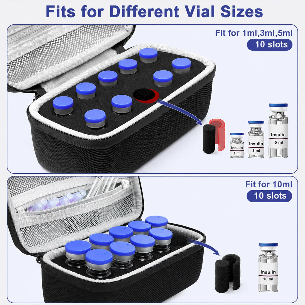 Portable Vial Carrying Case with Foam Insert – 10/15/30 Slots