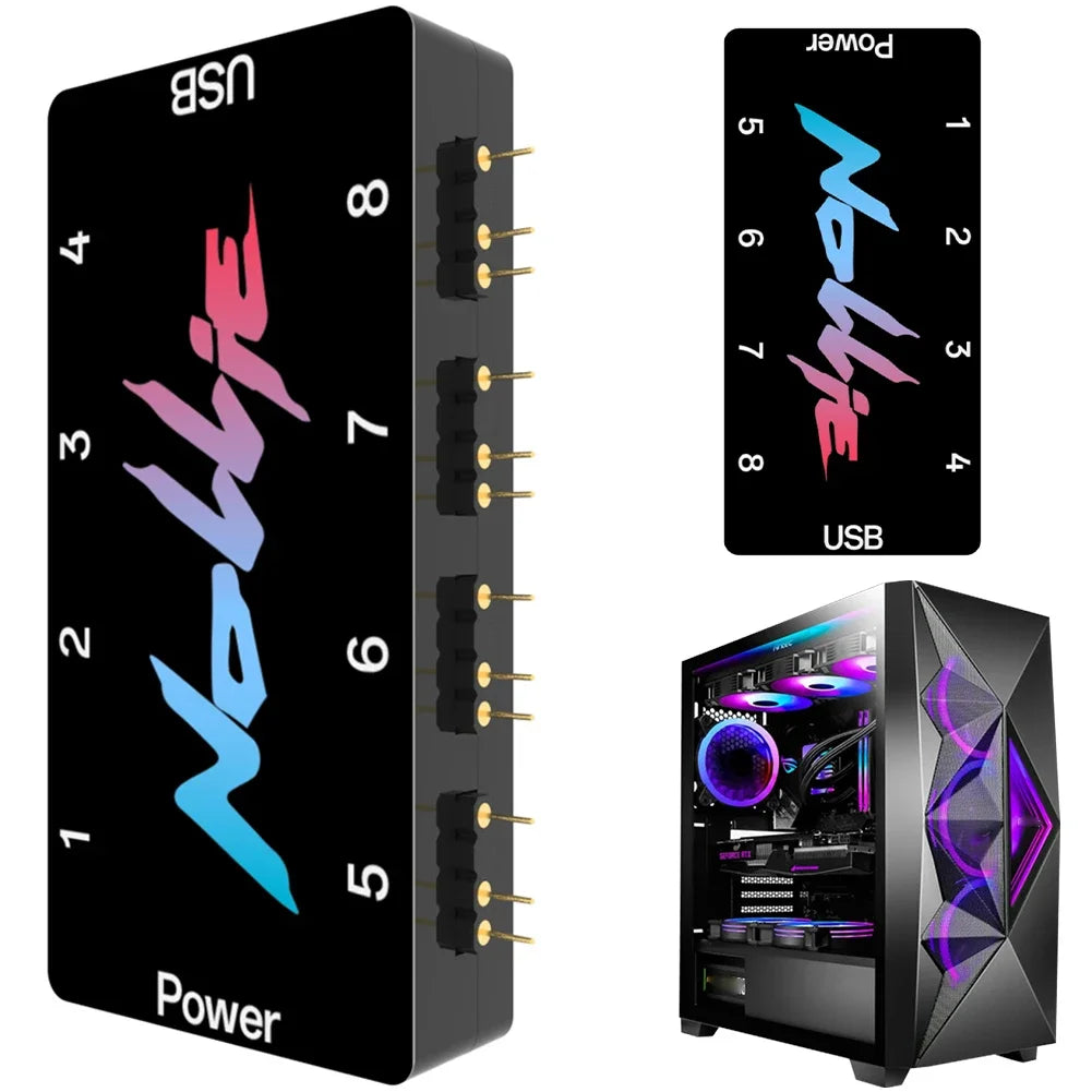5V 3-Pin ARGB Hub Controller 8/16 Way – SignalRGB OpenRGB