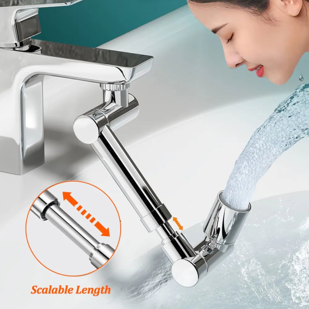 1440° Rotatable Extendable Faucet Aerator – 2-Mode Tap Bubbler