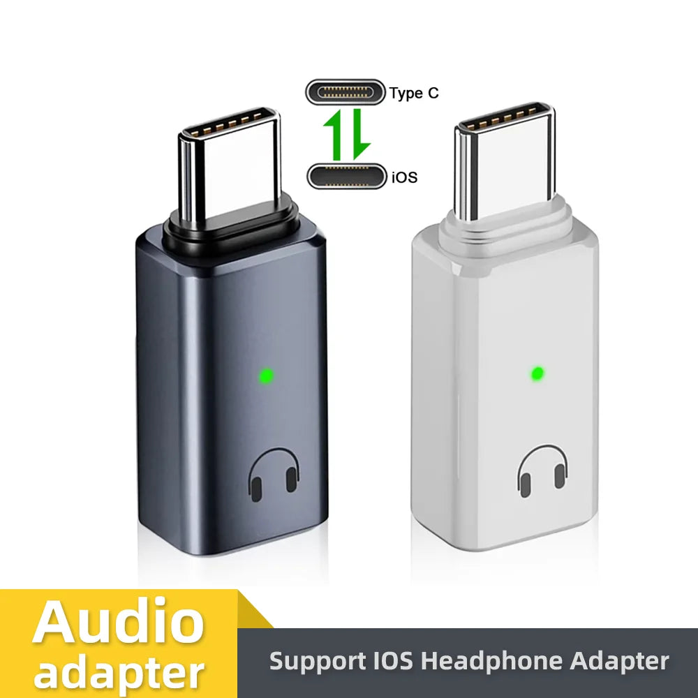 USB-C to Lightning Audio Adapter | Aluminum Earphone Converter