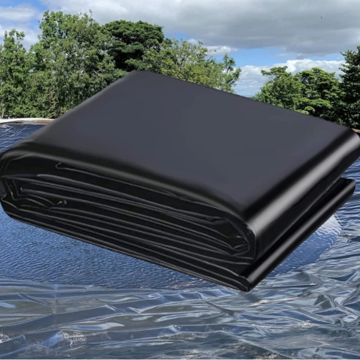 Fish Pond Liner Waterproof Geomembrane 0.2mm 1.2×2.1m Black
