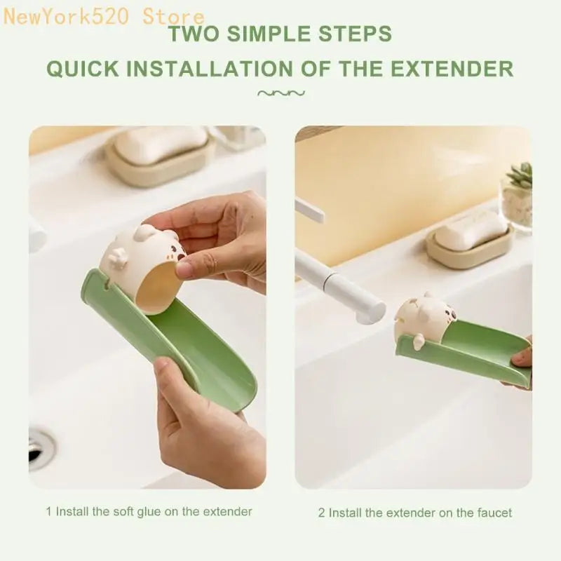 Splash-Proof Faucet Extender – Silicone & PP Kids Tap Guide