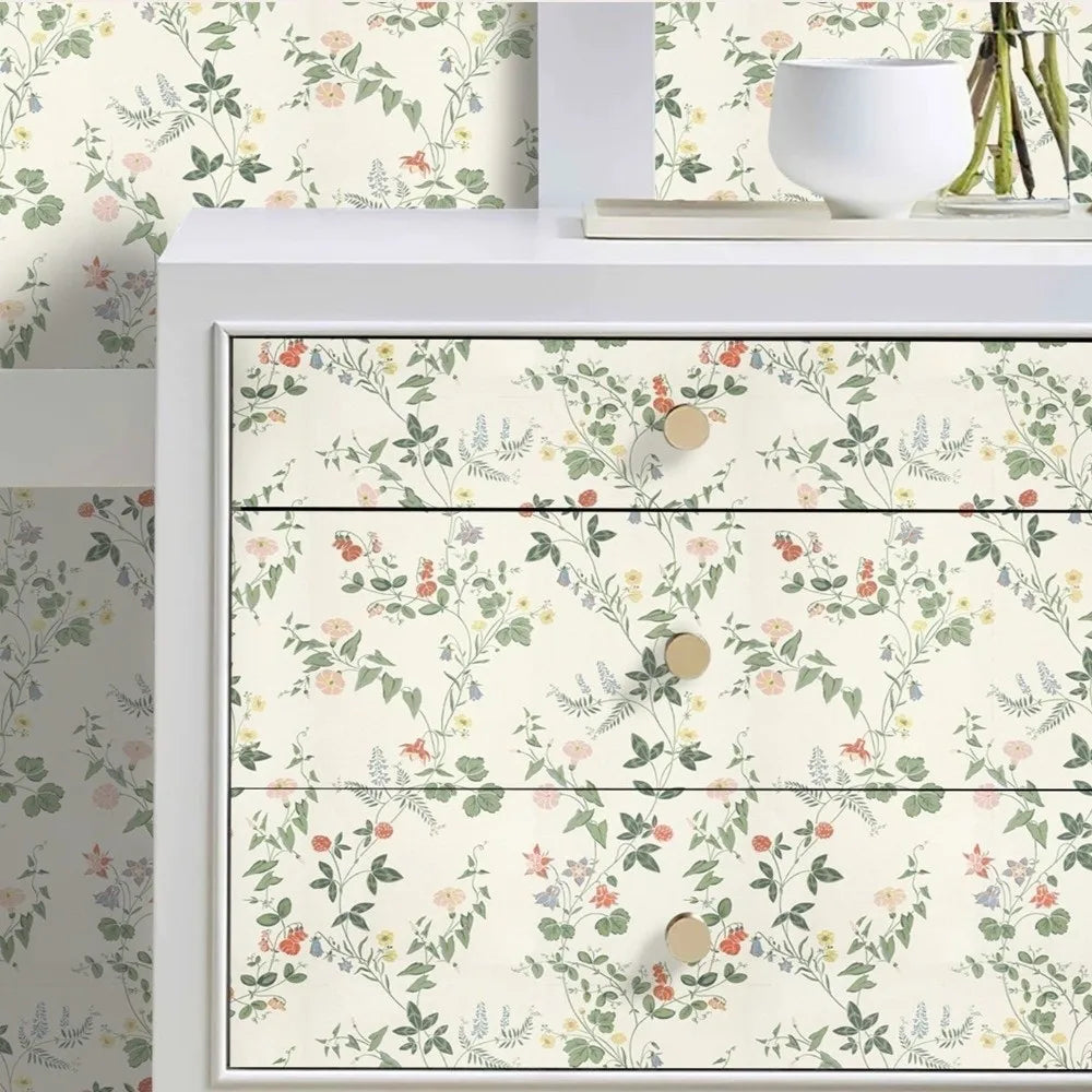 French Floral Peel & Stick Wallpaper – Removable PVC Sticker