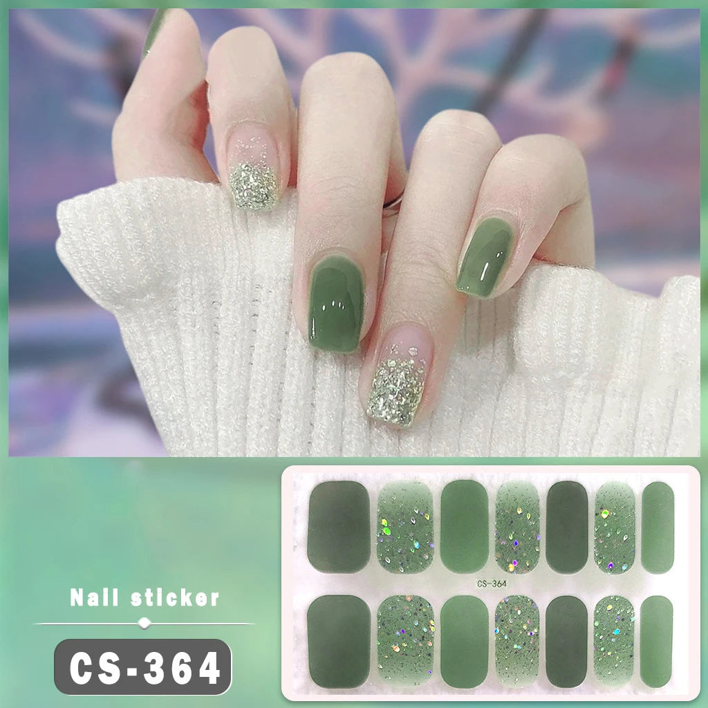 Solid Color Self-Adhesive Gel Nail Art Stickers & Decals
