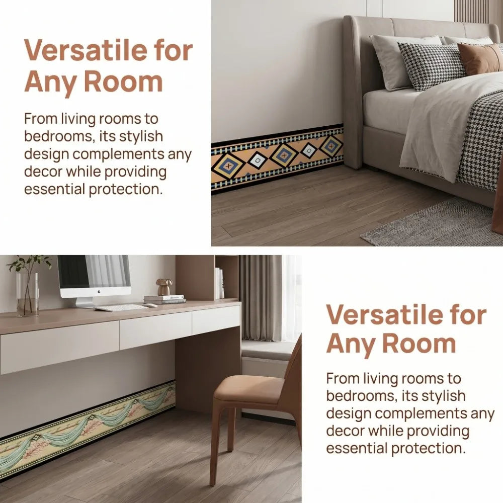 5M Self-Adhesive PVC Skirting Board Wall Strip – 8 Colors
