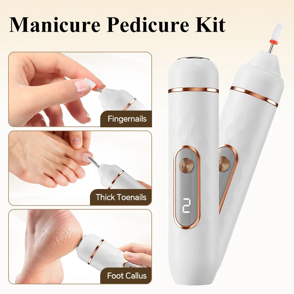 AFDEAL 2-in-1 Electric Nail Drill & Callus Remover Kit