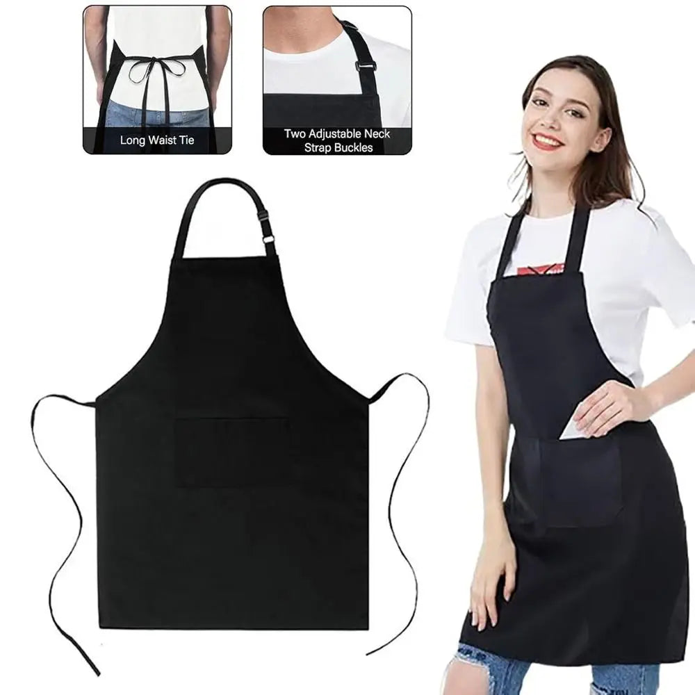Unisex Canvas Bib Apron – Water-Resistant, 2 Pockets, Adjustable