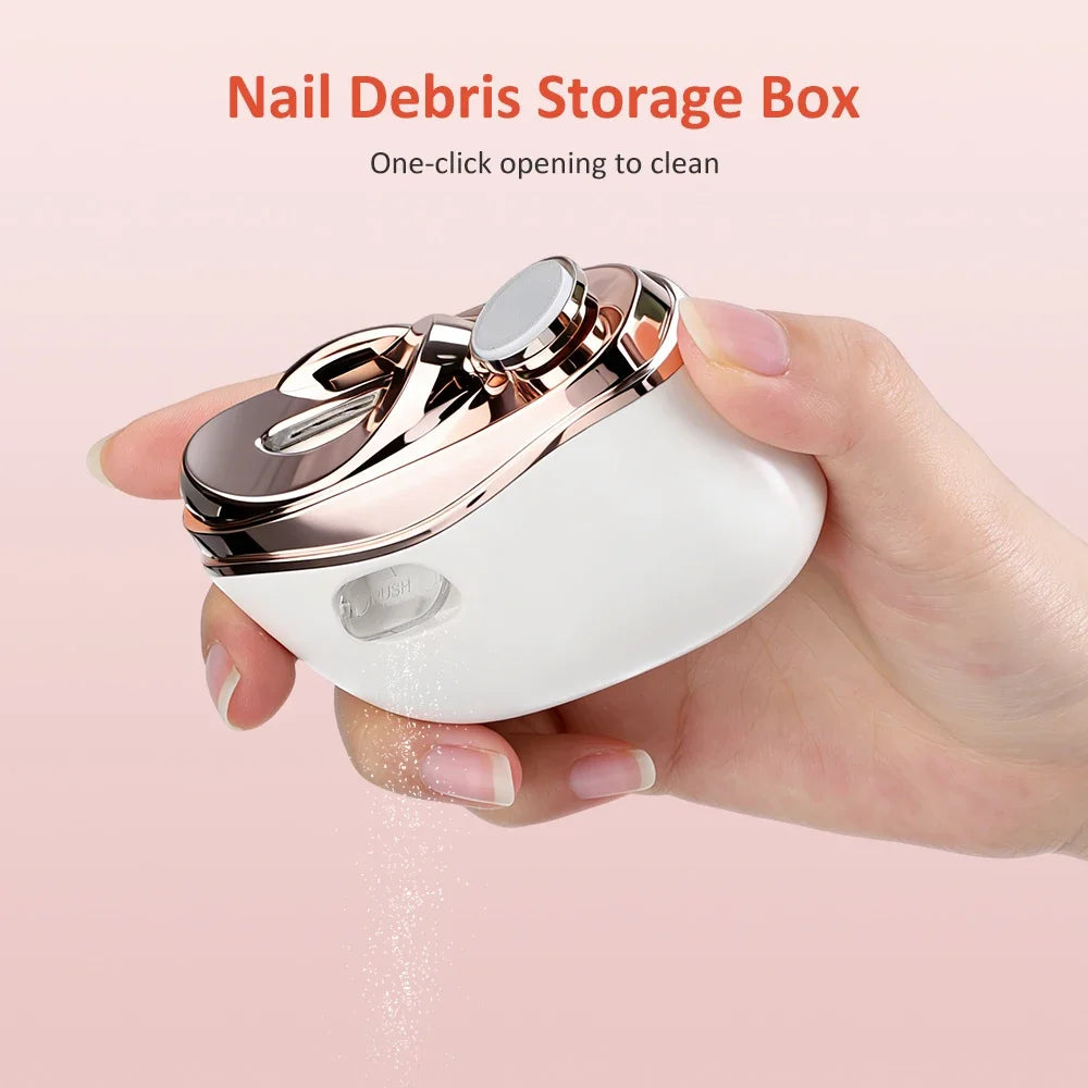 AFDEAL 3-in-1 Electric Nail Trimmer Clipper & Polisher + LED