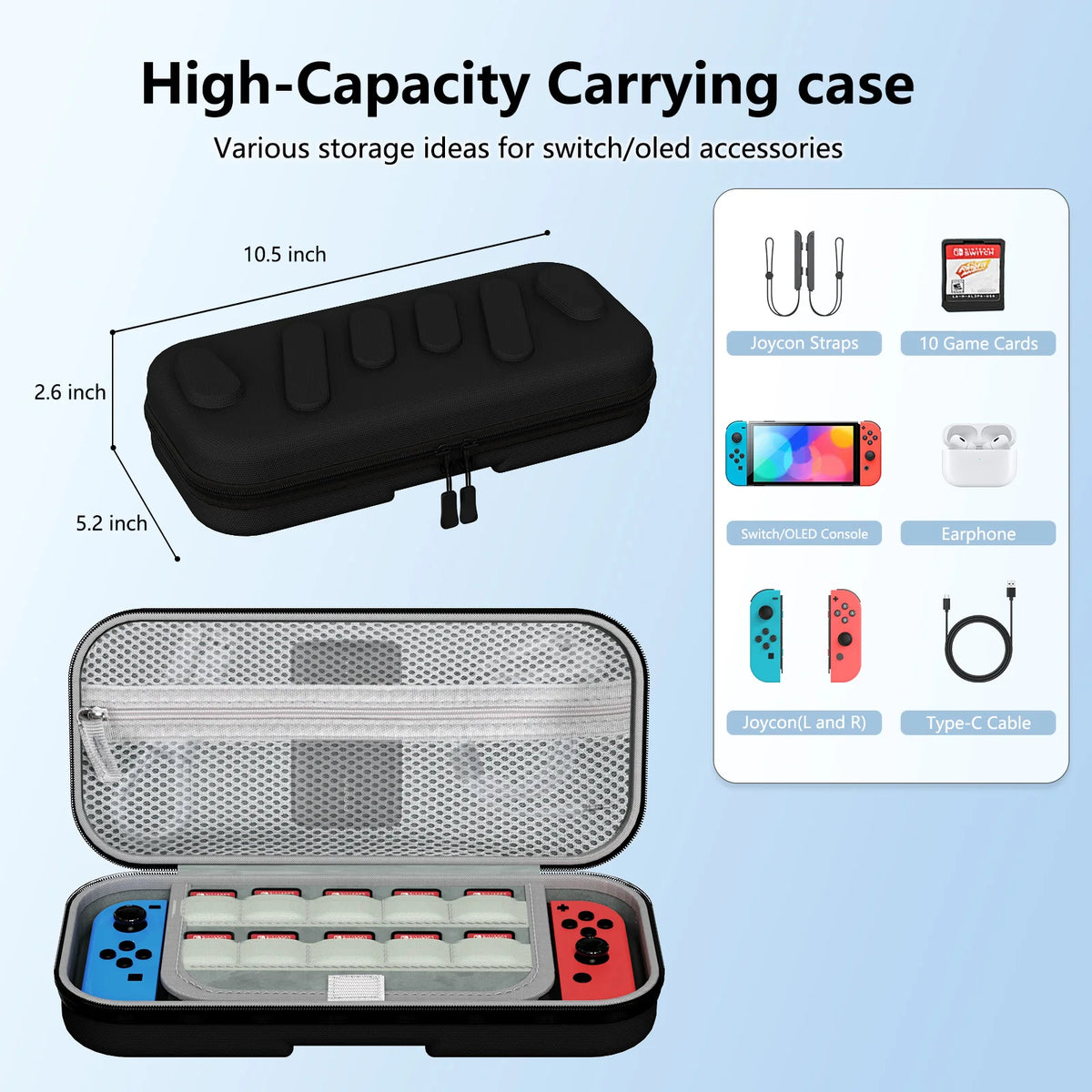 Hard Carrying Case for Nintendo Switch & OLED | Travel Bag