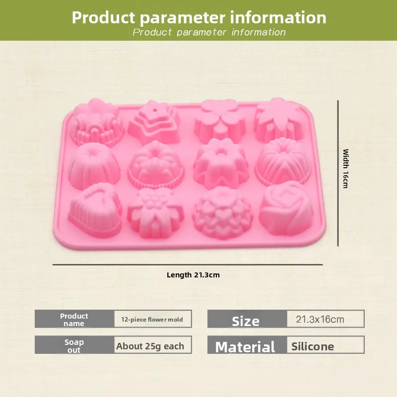 Handmade Soap DIY Silicone Mold – Flower Grass Ice Cube 25g
