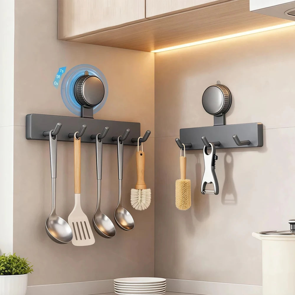 Heavy-Duty Suction Cup Hook Rack – No-Drill Bathroom Organizer