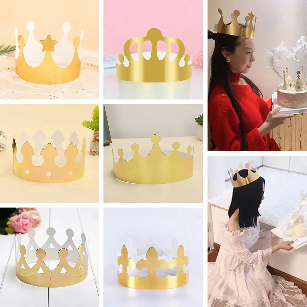 Paper Crown Party Hats Set of 10 – Birthday & Wedding Crowns
