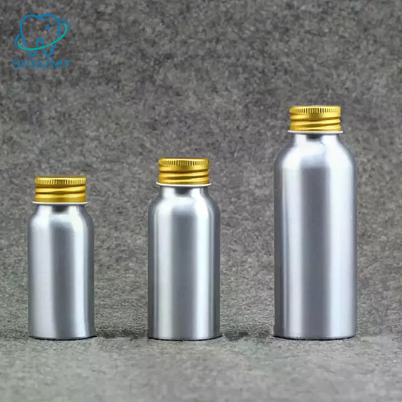 Gold Aluminum Refillable Bottle 50–250ml | Screw Cap Travel