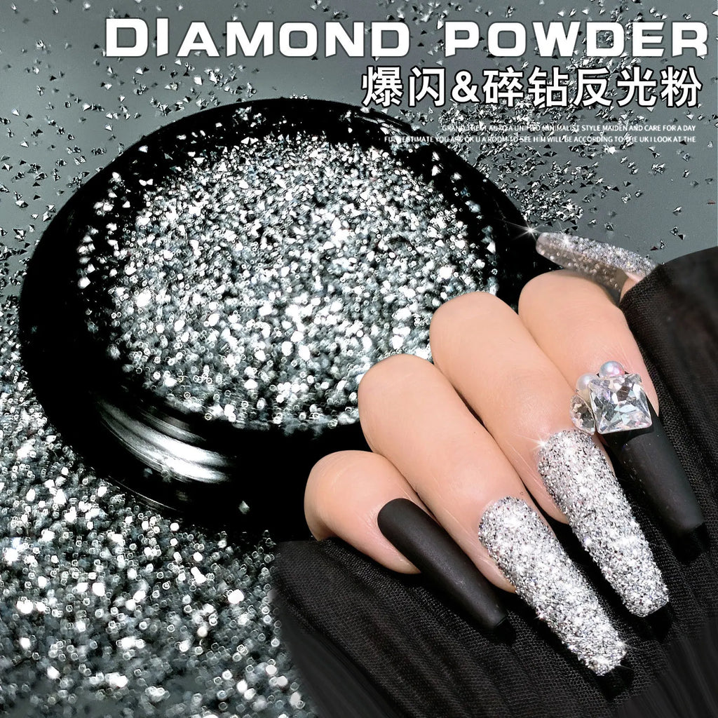 Crystal Broken Diamond Nail Glitter Powder – High Gloss Sparkle