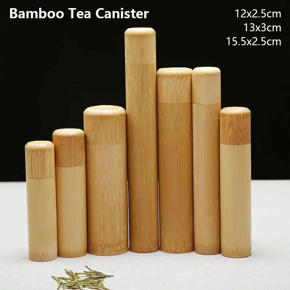 Natural Bamboo Tea Canister with Lid – Eco-Friendly Spice Jar