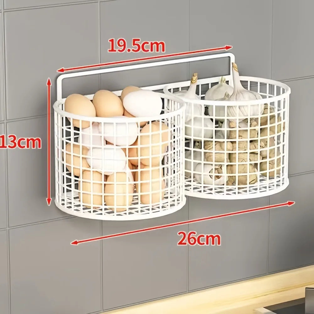 Wall Mounted Metal Storage Basket Rack – Kitchen & Bathroom