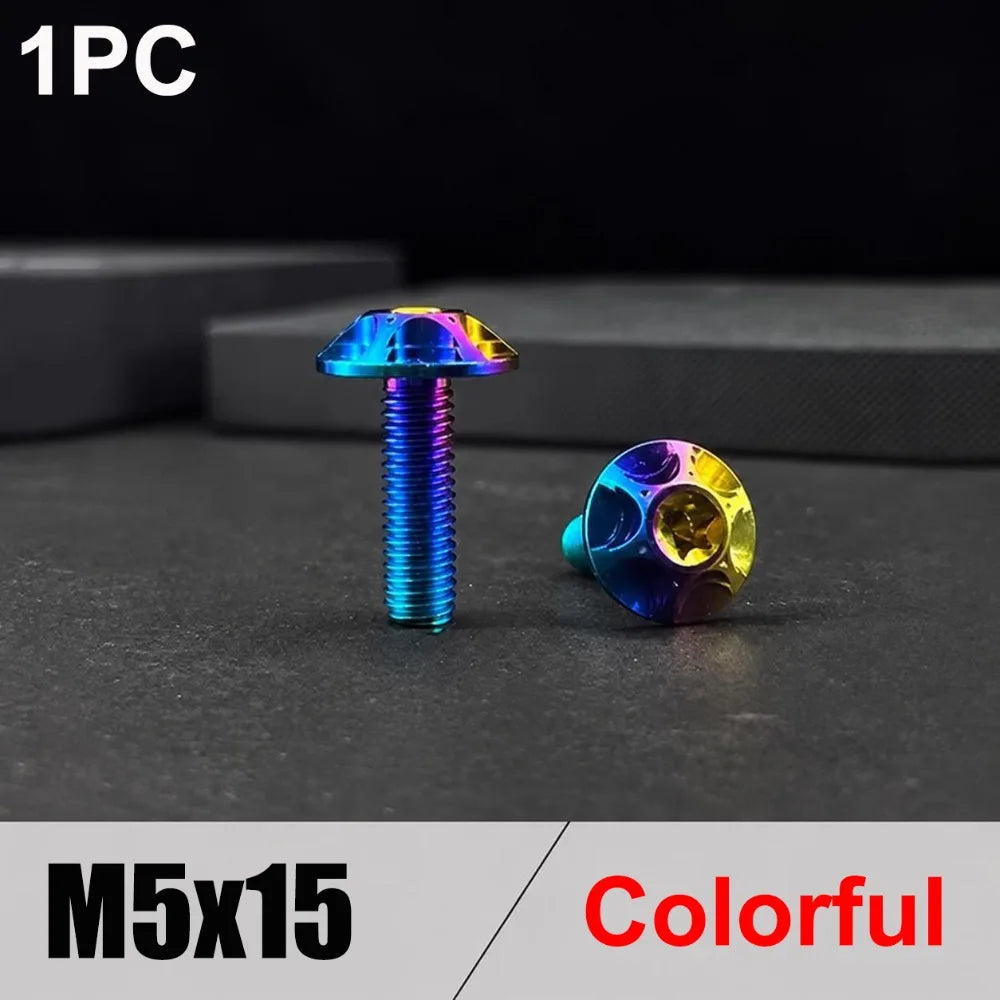 Titanium Alloy M5/M6 Hex-Lobe Decorative Bolts | Multi-Color