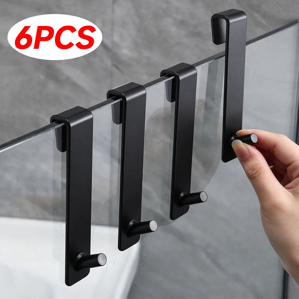 S-Shape Glass Door Hook – Bathroom Towel & Robe Hanger
