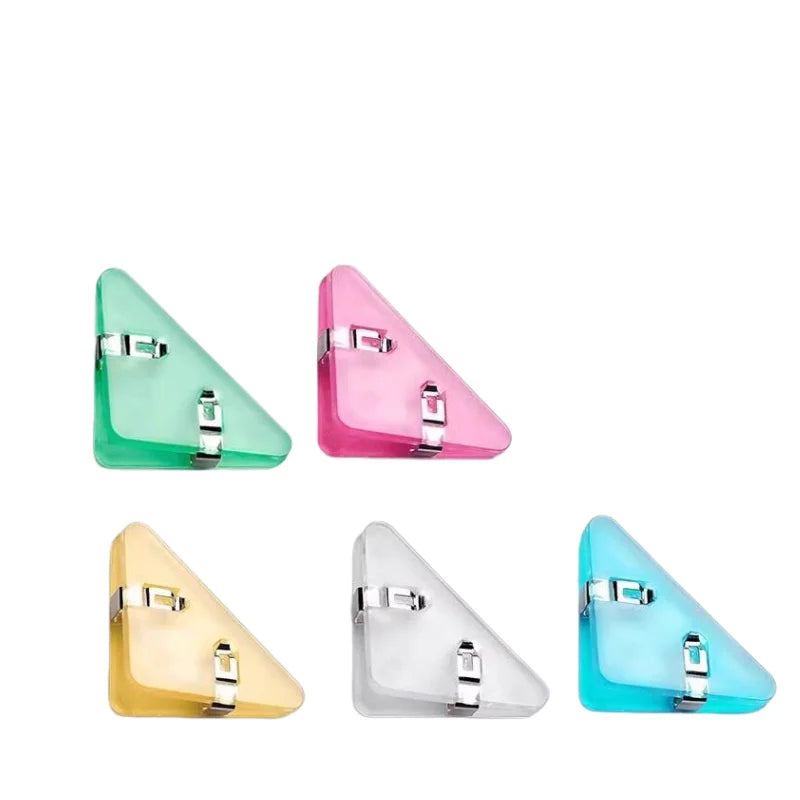 Triangle Paper Corner Clips – Multi-Color Plastic Page Holders