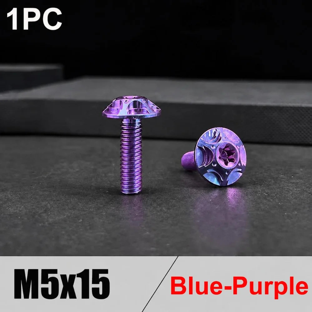 Titanium Alloy M5/M6 Hex-Lobe Decorative Bolts | Multi-Color