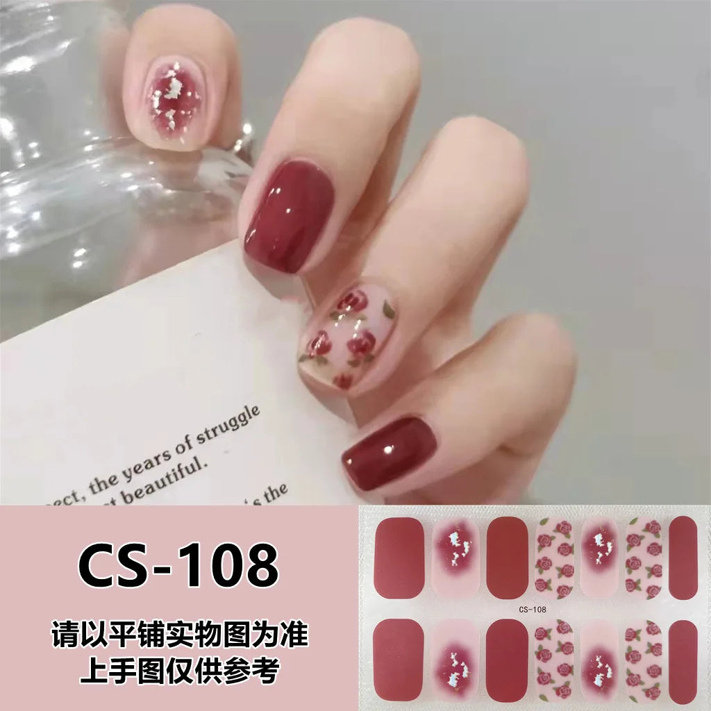 Semi Cured Gel Nail Stickers – Waterproof Self-Adhesive Decals