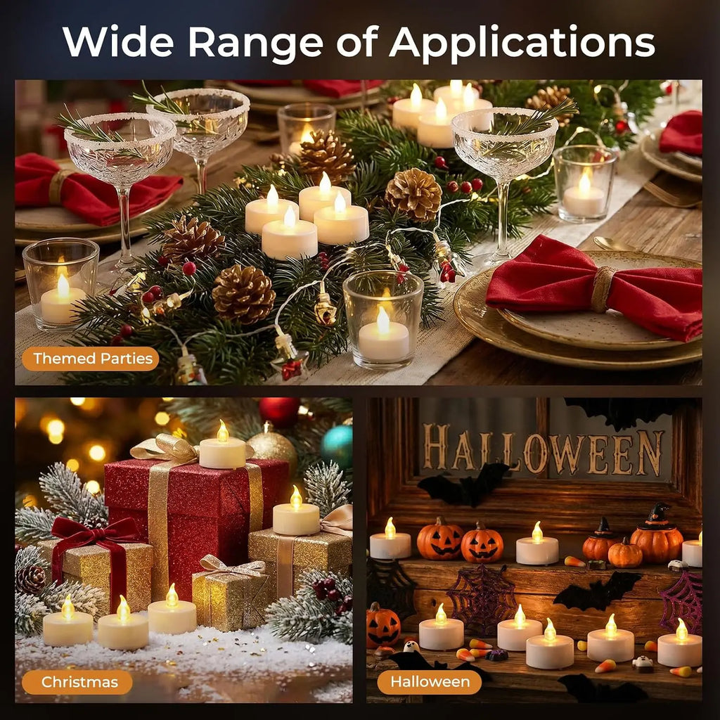 Flameless LED Tea Light Candles – Flickering Battery Operated