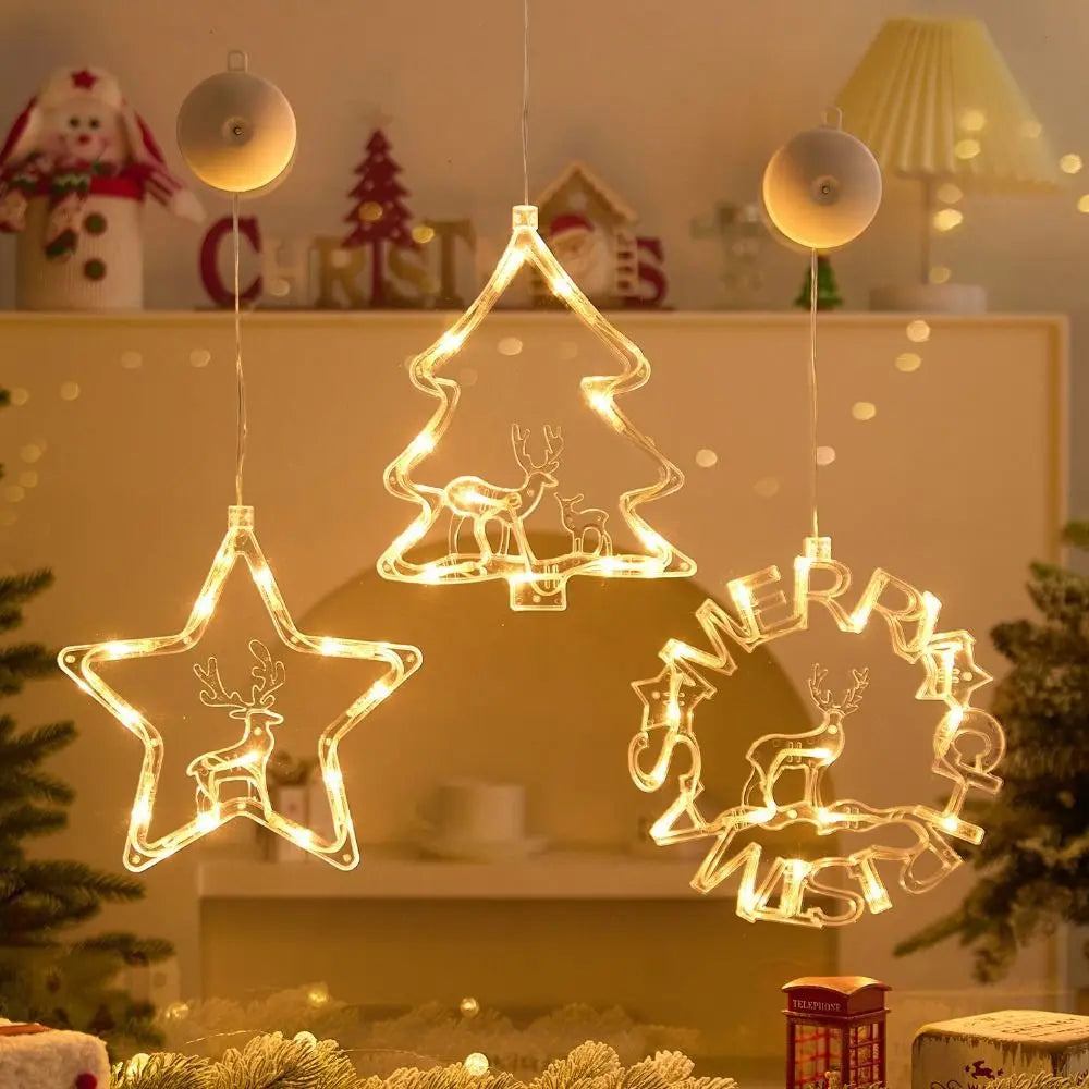 Battery-Operated Christmas LED Suction Cup Window Light