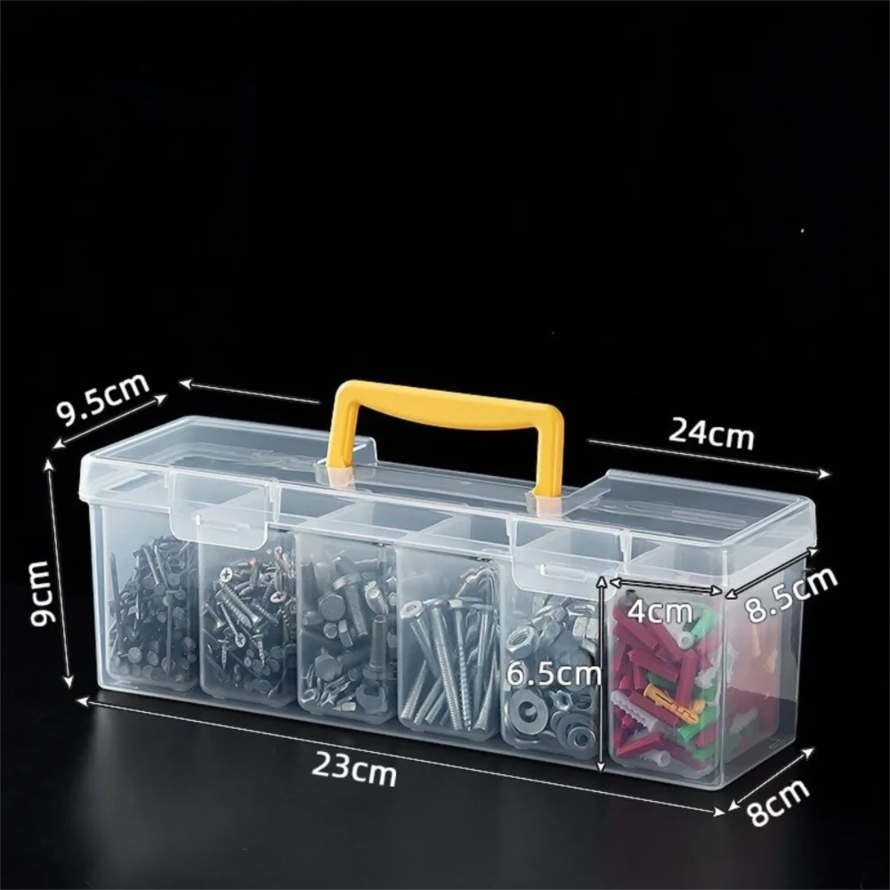 Transparent Multi-Compartment Plastic Tool Storage Organizer Box