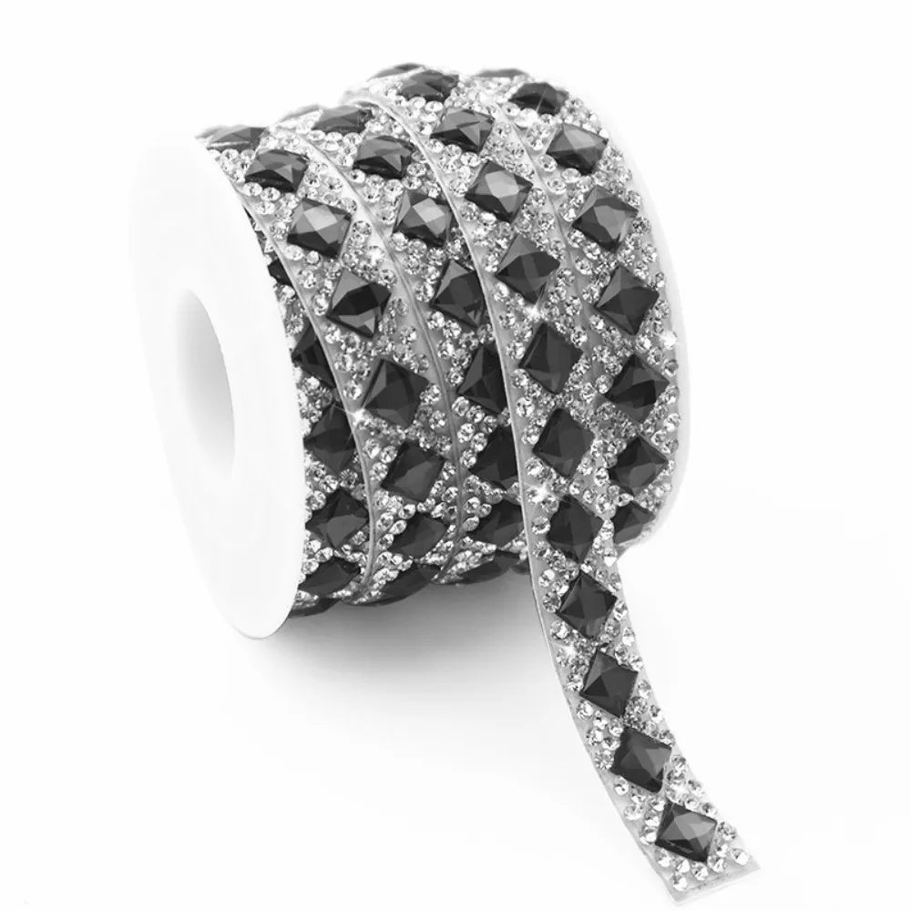 3 Yards Self-Adhesive Square Rhinestone Strip | DIY Trim