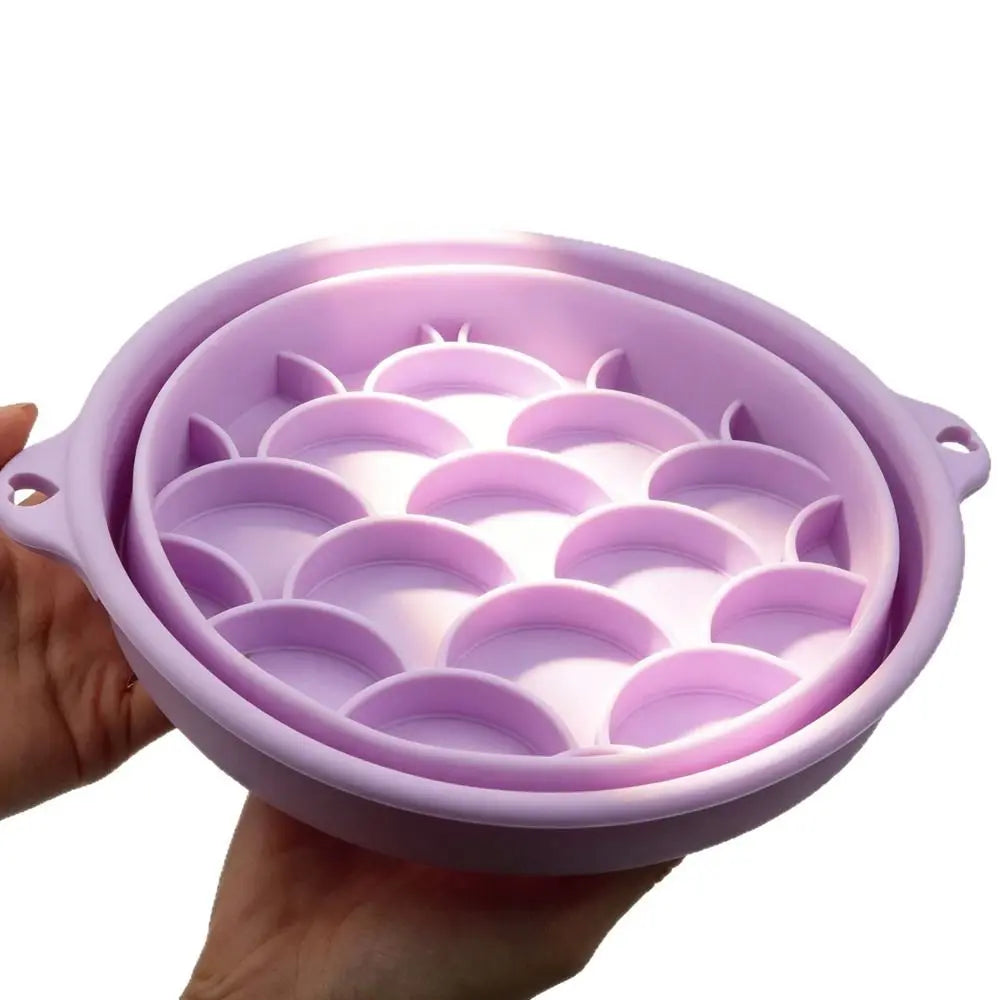 Foldable Silicone Face Ice Bath Bowl with Built-In Ice Tray