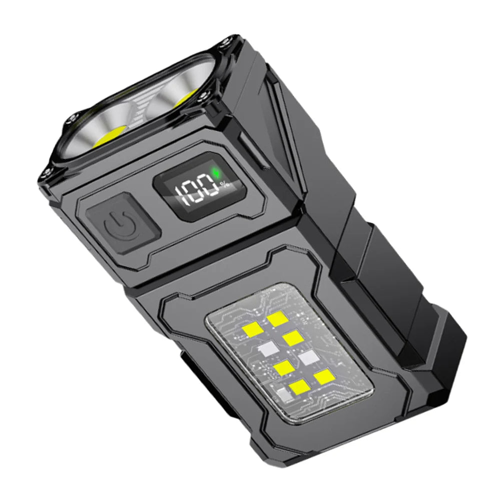 ALLOET 500LM COB+SMD Rechargeable Mini Keychain Flashlight