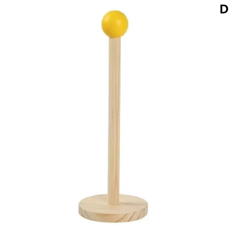 Wood Freestanding Paper Towel Holder – No Drill, Anti-Slip