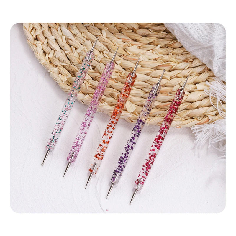 5-Piece UV Gel Nail Art Brush & Dotting Pen DIY Set