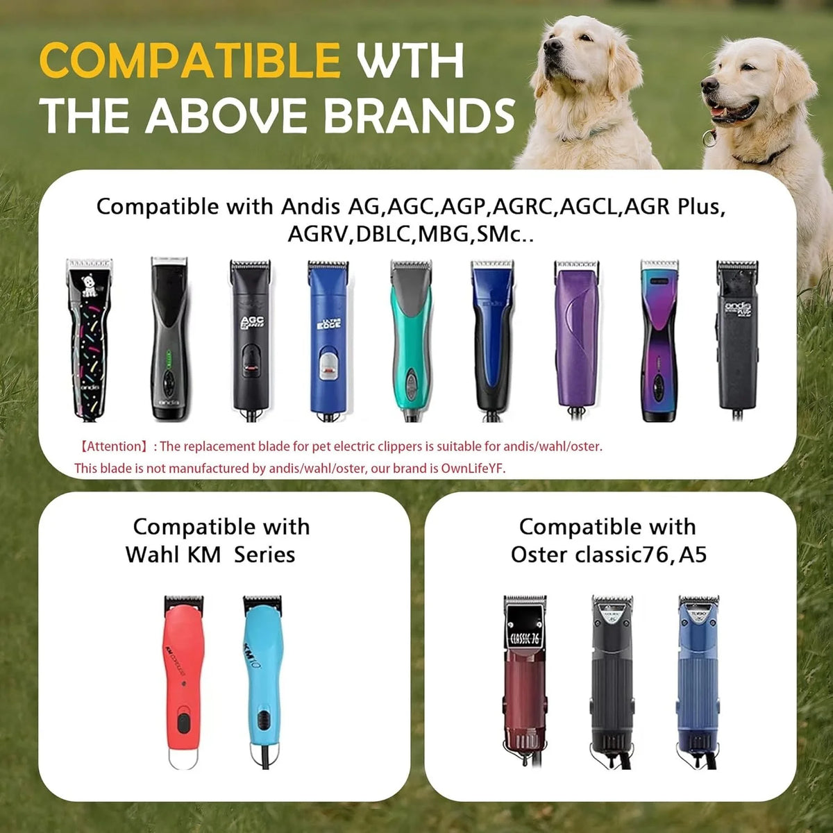 Professional Pet Clipper Blade – Fits Andis, Oster A5 & Wahl KM