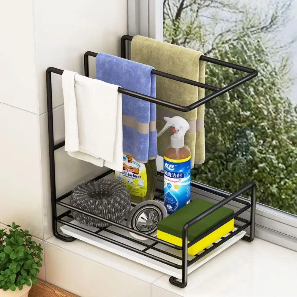 Wall-Mounted Kitchen Cloth Rack – Punch-Free Drainer Shelf