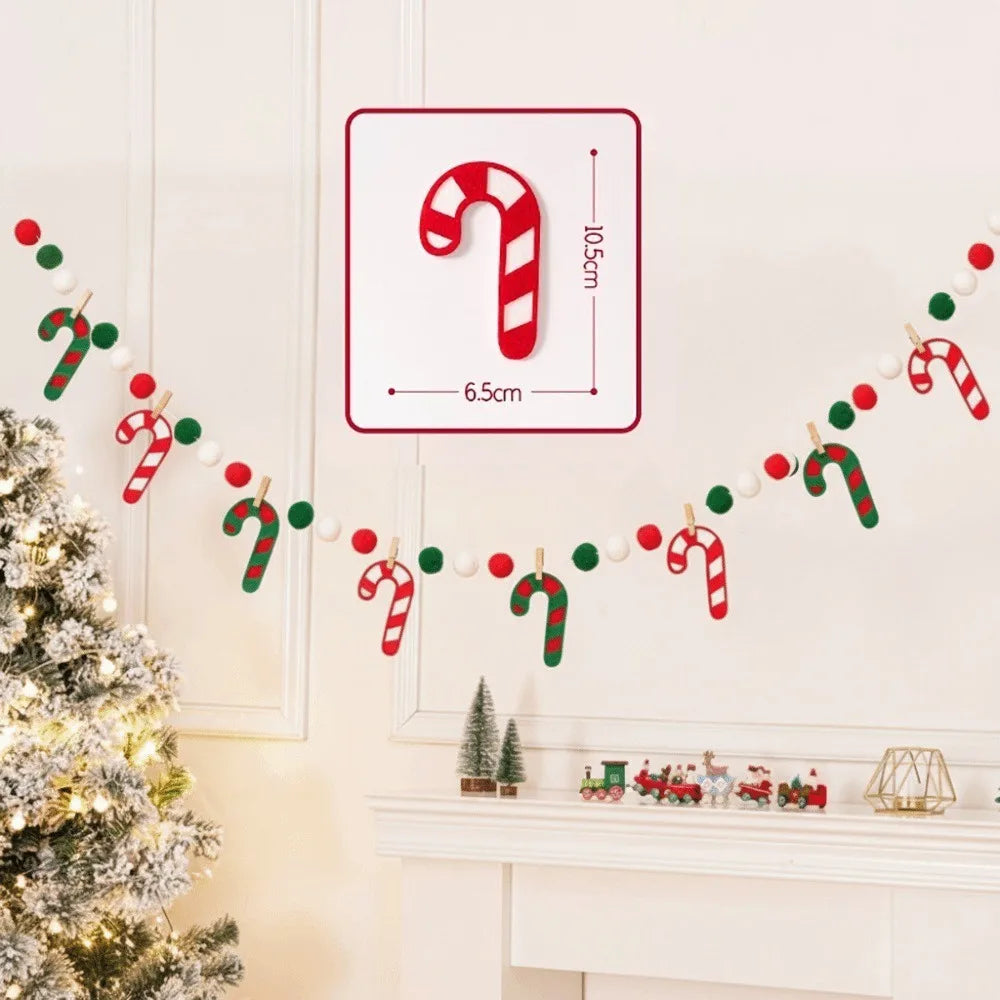 DIY Felt Christmas Banner Set – Furry Balls & LED Lights