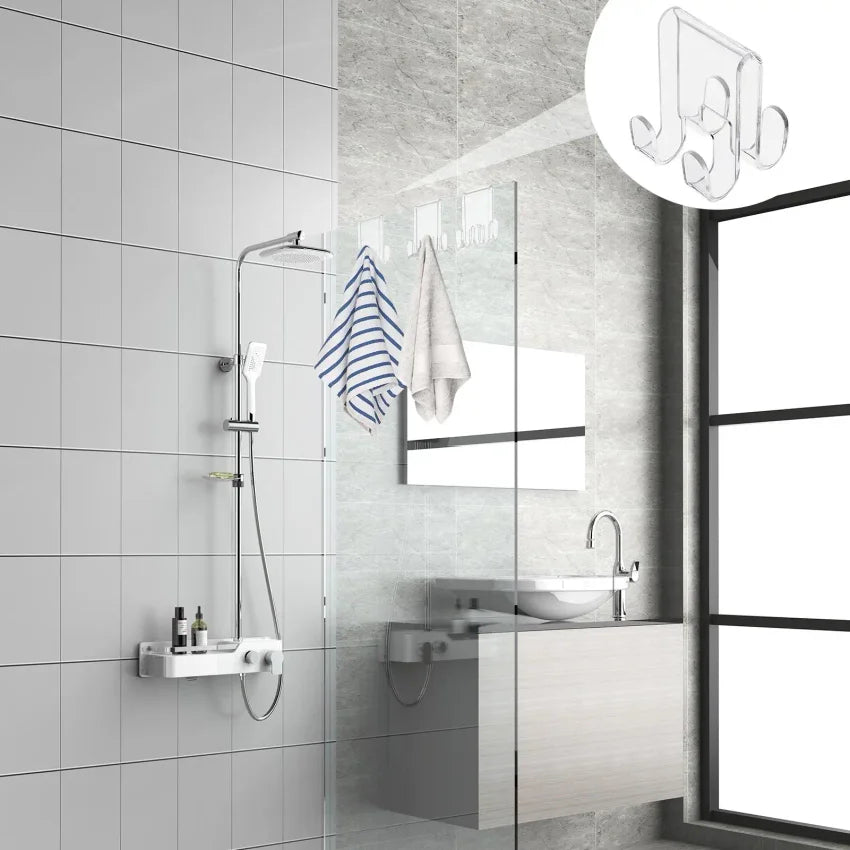 Acrylic Shower Door Hooks – Over Glass Door Towel Hooks