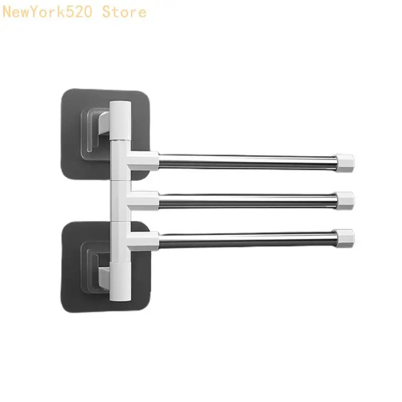 Wall Mount Rotating Towel Bar Rack – 2 to 5 Arms Stainless